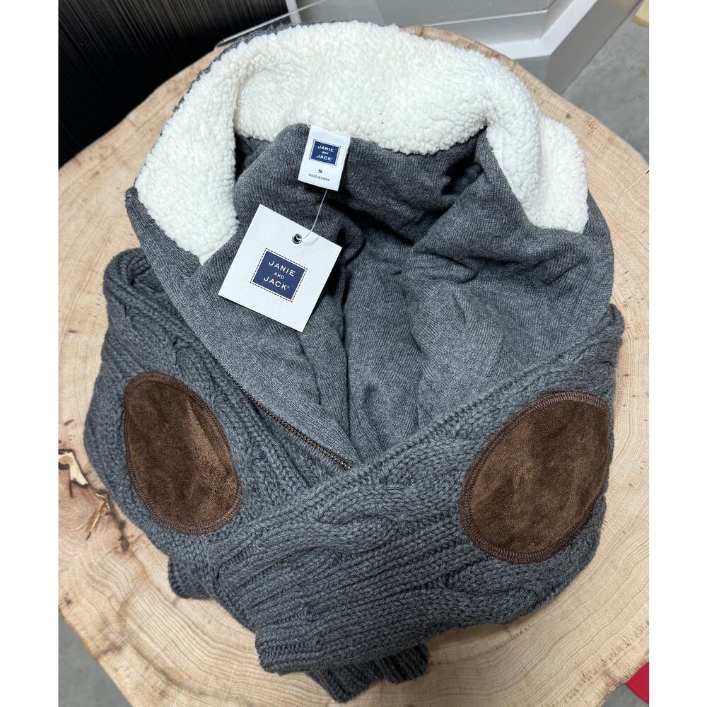 Toddler - Gray Cable Knit Cardigan by Janie and Jack Size 5